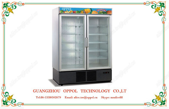 Congelatore di vetro dritto della porta del frigorifero della vetrina della bevanda del dispositivo di raffreddamento OP-206