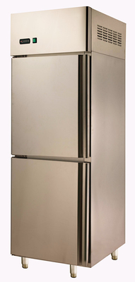 Frigorifero dritto dell'acciaio inossidabile di due porte per l'annuncio pubblicitario, Freezer≤18℃