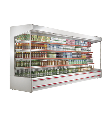 Vetrina aperta del supermercato del refrigeratore montante bianco/rosso con grande capacità per il deposito