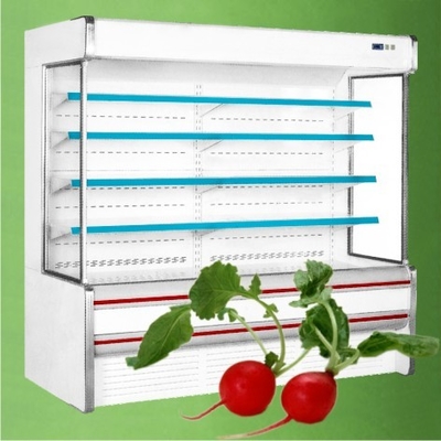 Vetrina aperta del supermercato del refrigeratore montante bianco/rosso con grande capacità per il deposito