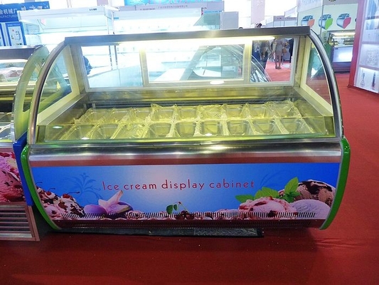 Gelato dell'acciaio inossidabile della stazione del dessert che immerge i carri armati del congelatore 16 dell'esposizione