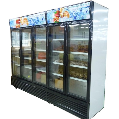 Porta di vetro del congelatore verticale commerciale leggero LED/T5 con il compressore di Tecumseh