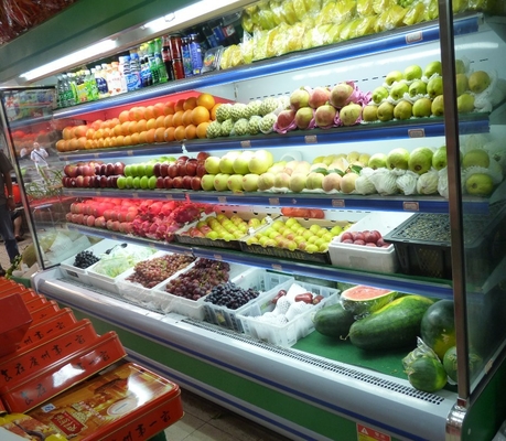 Frigorifero dritto commerciale dell'esposizione, multi lunghezza a distanza del refrigeratore 10m della piattaforma