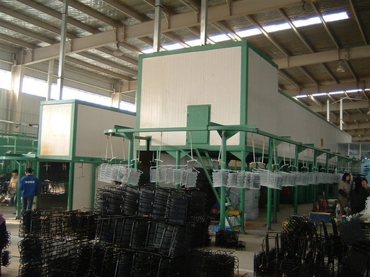 Linea di rivestimento automatica della polvere per pretrattamento del condensatore con la pistola a spruzzo della polvere