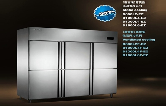 D1300L4 surgelatore dritto inossidabile 1600L, congelatore di frigorifero commerciale